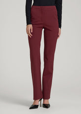 American Tall Sale | Freedom Flex Slim Straight Leg Dress Pants for Tall Women in Tawny Port