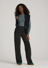 American Tall Outlet | Soft Motion Pleated Wide Leg Pant for Tall Women in Black