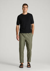 American Tall Online | Braided Knit T-Shirt for Tall Men in Black