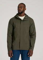 American Tall Discount | Lightweight Rain Jacket for Tall Men in Dark Olive Green