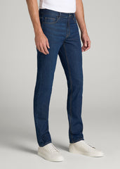 American Tall Outlet | Dylan Slim Fit Fleeced Jeans for Tall Men in Colorado Blue Wash