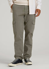 American Tall Online Shop | Straight Fit Vintage Washed Cargo Pants for Tall Men in Camper Green