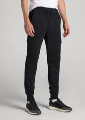 American Tall Sale | Wearever Fleece Cargo Jogger For Tall Men in Black