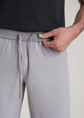 American Tall Outlet | Featherweight Perforated Training Joggers for Tall Men in Light Grey