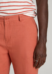 American Tall Discount | Linen Shorts For Tall Men in Burnt Orange