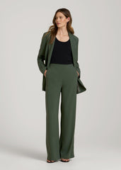 American Tall Sale | Pull-On Crepe Ultra Wide Pants for Tall Women in Climbing Ivy