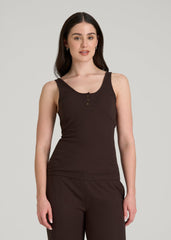 American Tall Outlet | Waffle Tank Top for Tall Women in Espresso
