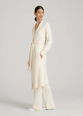 American Tall For Sale | Waffle Lounge Robe for Tall Women in White Alyssum