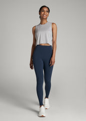 American Tall Outlet | Athletic Cropped Muscle Tank Top for Tall Women in Silver