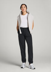 American Tall Sale | Wearever Fleece Regular Fit Sweatpants for Tall Women in Vintage Black