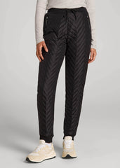 American Tall Outlet | Quilted Joggers for Tall Women in Black