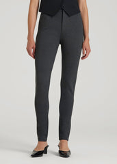 American Tall Outlet | Soft Flex Ponte Skinny High Rise Pant for Tall Women in Dark Charcoal Heather