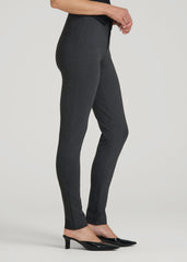 American Tall Outlet | Soft Flex Ponte Skinny High Rise Pant for Tall Women in Dark Charcoal Heather