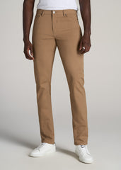 American Tall Outlet | Carman TAPERED Fit Five Pocket Pants for Tall Men in Russet Brown