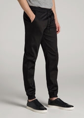 American Tall Online | Stretch Twill Jogger Pants for Tall Men in Black