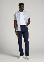 American Tall Sale | 365 Stretch 5-Pocket TAPERED Pants for Tall Men in Evening Blue