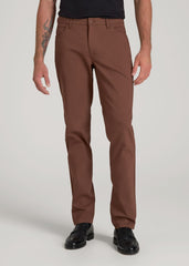 American Tall Sale | 365 Stretch 5-Pocket TAPERED Pants for Tall Men in Otter Brown