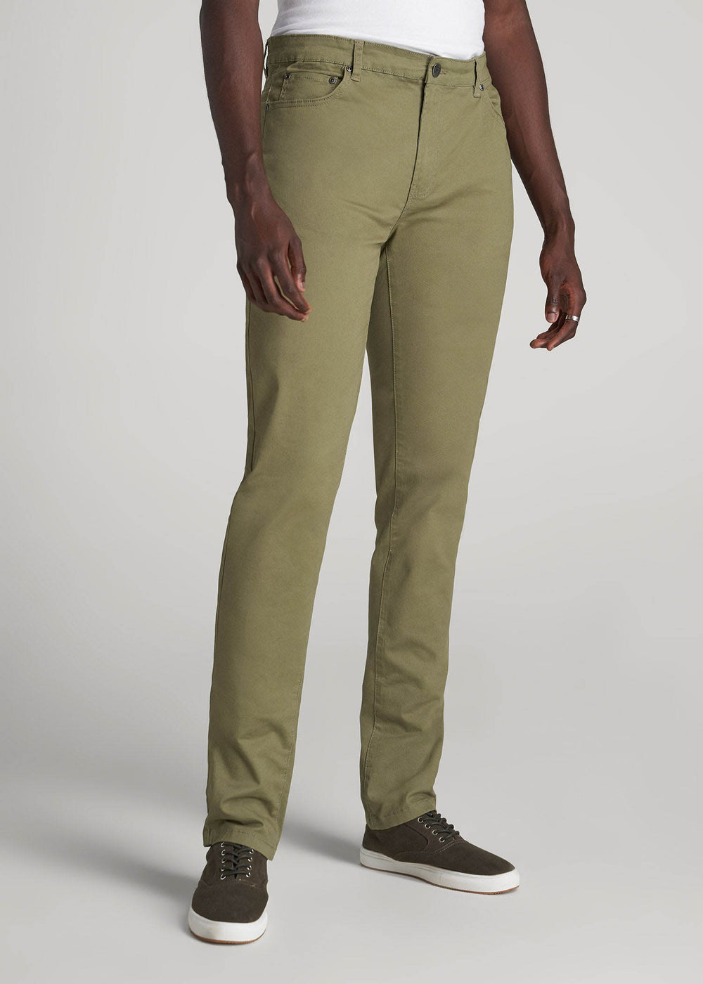 American Tall For Sale | Dylan Slim Fit Five-Pocket Pants For Tall Men in Fatigue Green