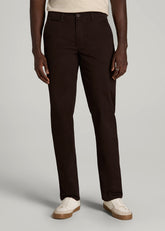 American Tall Discount | Carman TAPERED Chinos for Tall Men in Chocolate