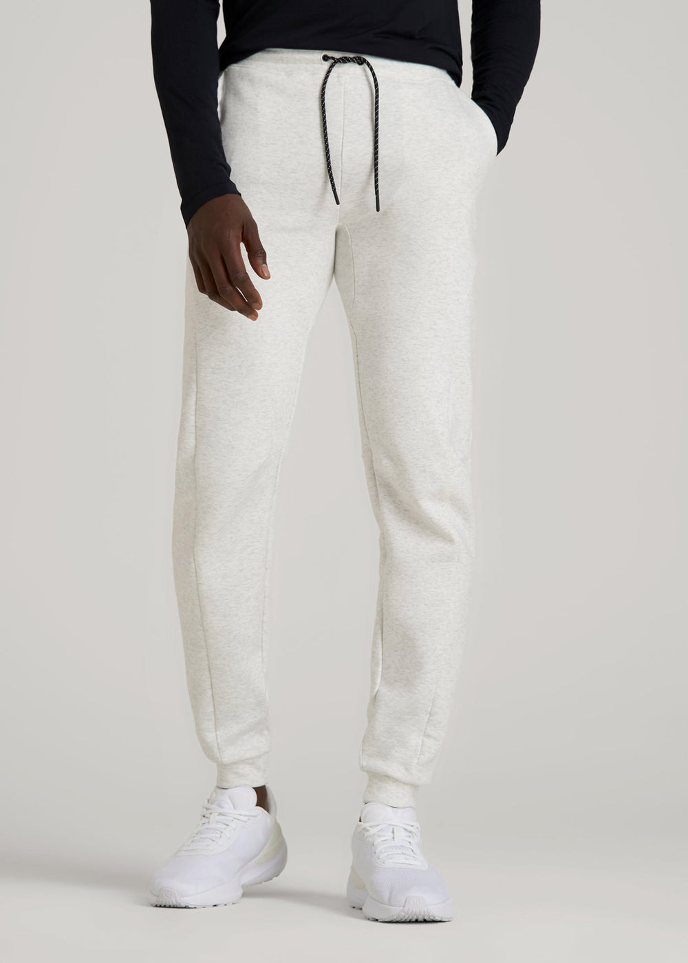 American Tall Online | Tech Motion Fleece Joggers for Tall Men in Heather Frost
