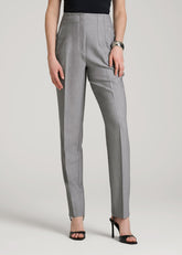 American Tall Online Shop | High Rise Pants with Darts for Tall Women in Ash Grey Mix