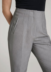 American Tall Online Shop | High Rise Pants with Darts for Tall Women in Ash Grey Mix