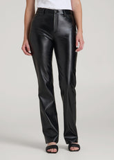 American Tall Online | True Touch Leather Straight Leg Pants for Tall Women in Black
