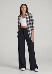 American Tall For Sale | Cargo Wide Leg Dress Pants for Tall Women in Black