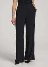 American Tall Online Shop | Pull-On Crepe Ultra Wide Pants for Tall Women in Black