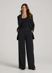 American Tall Online Shop | Pull-On Crepe Ultra Wide Pants for Tall Women in Black
