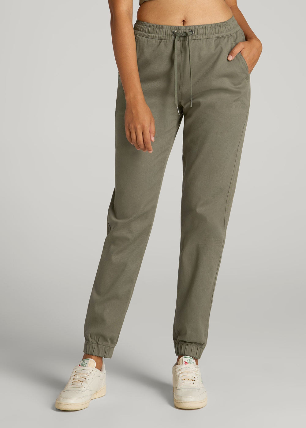 American Tall For Sale | Twill Jogger Pants for Tall Women in Olive