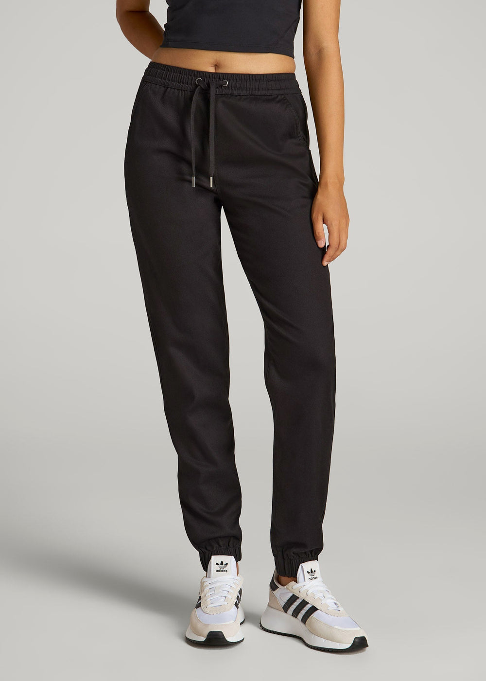 American Tall Online Shop | Twill Jogger Pants for Tall Women in Black