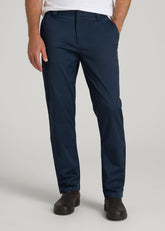 American Tall Discount | LJ&S Stretch Twill STRAIGHT-LEG Work Pants for Tall Men in Marine Blue