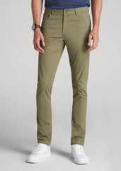 American Tall Online | Carman TAPERED Fit Five Pocket Pants for Tall Men in Fatigue Green
