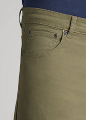 American Tall Online | Carman TAPERED Fit Five Pocket Pants for Tall Men in Fatigue Green