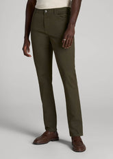 American Tall Outlet | Carman TAPERED Fit Five Pocket Pants for Tall Men in Camo Green