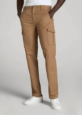 American Tall Online Shop | Stretch Twill SLIM-FIT Cargo Pants for Tall Men in Russet Brown