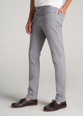 American Tall Sale | Carman TAPERED Fit Five Pocket Pants for Tall Men in Pebble Grey