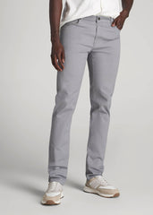 American Tall Outlet | Dylan Slim Fit Five-Pocket Pants For Tall Men in Pebble Grey