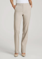 American Tall Outlet | Freedom Flex Slim Straight Leg Dress Pants for Tall Women in Stone