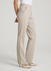 American Tall Outlet | Freedom Flex Slim Straight Leg Dress Pants for Tall Women in Stone