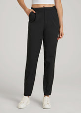 American Tall Discount | Commuter Pleated Jogger Pant for Tall Women in Black