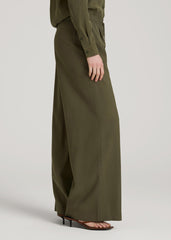 American Tall Outlet | Relaxed Pull-On Pants for Tall Women in Forest Night