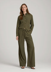American Tall Outlet | Relaxed Pull-On Pants for Tall Women in Forest Night