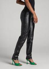 American Tall Online | True Touch Leather SLIM Pants for Tall Women in Black