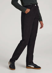 American Tall Online Shop | High-Waisted Carpenter Pocket Pants for Tall Women in Black