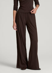American Tall For Sale | Ribbed Knit Wide Leg Pant for Tall Women in Espresso