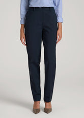 American Tall Sale | Flat Front Tapered Dress Pants for Tall Women in True Navy