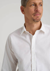 American Tall Discount | Oskar Easy Care Dress Shirt for Tall Men in Bright White