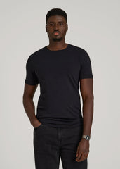 American Tall Outlet | The Essential Slim Fit Crewneck Tee for Tall Men in Black